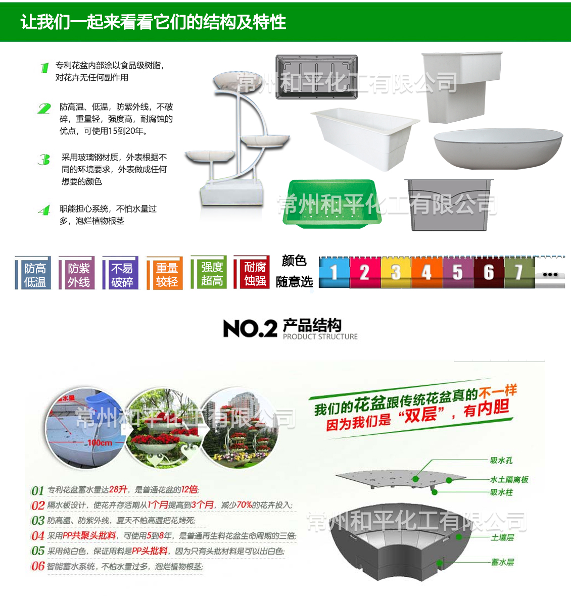 玻璃钢护栏花盆结构示意图 玻璃钢护栏花盆结构示意图